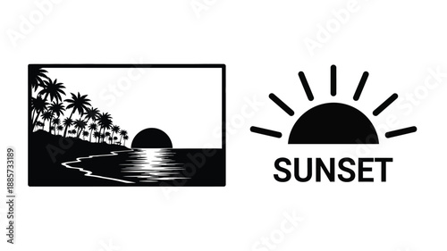 Automotive tools and vehicles depicted in a striking black silhouette