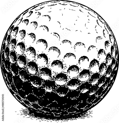 Detailed Vector Golf Ball Illustration with Shadow for Sports Tournament and Branding