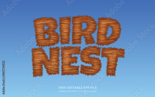 Bird Nest editable text style effect
