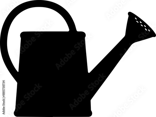 An isolated watering can on a white background designed as a stylish fashion handbag vector illustration with a brown leather handle and red paper gift bag style