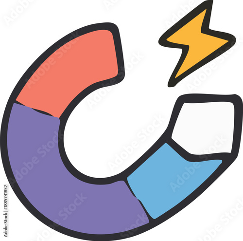 Colorful Magnet Illustration.