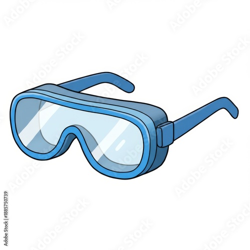 Blue Safety Glasses Illustration