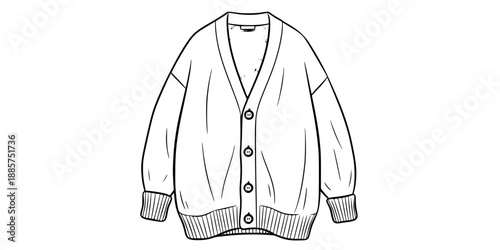 Poetcore Oversized Chunky Knit Cardigan Silhouette