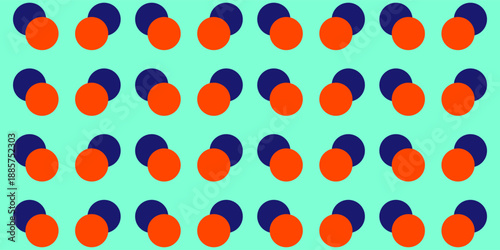 Abstract Wallpaper seamless. Pattern: multi-colored circles, colorful.   Color: lush lava, ghostly blue, aqua menthe. Vector graphics.