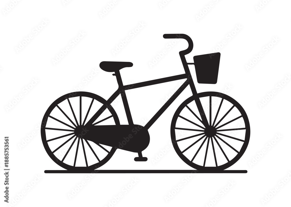 Fototapeta premium Bicycle City Icon, Editable Solid Vector Illustration