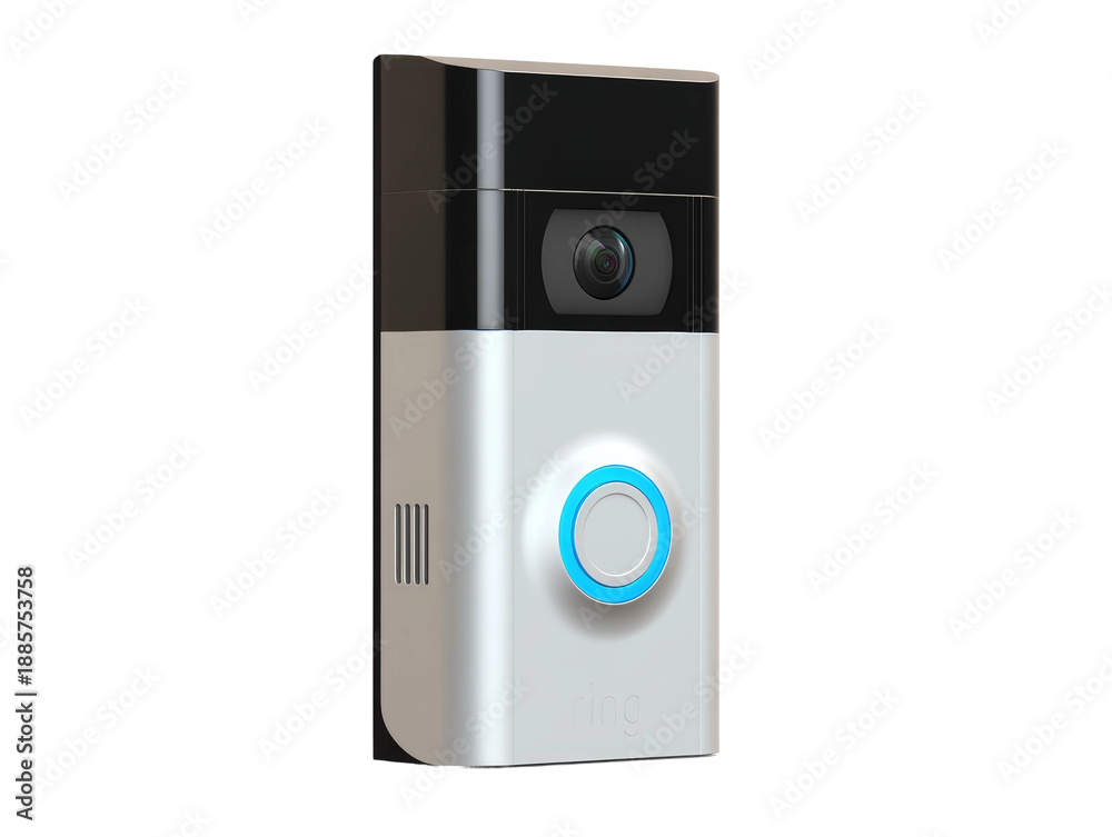 Fototapeta premium Modern video doorbell, innovative home security technology Isolated Transparent Background, PNG