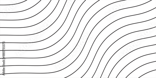 Background with abstract wavy black lines illustration. Abstract wavy artistic template. Wavy stripes background, simple texture for your design.