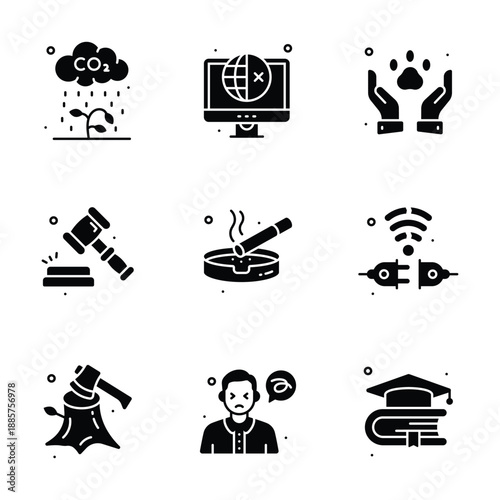 Take a look at this amazing glyph icons set of social issues in modern style