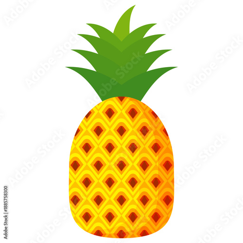 Fresh pineapple fruit illustration, summer pineapple fruit theme. Summer design for holiday promotion and printed on clothing.	
