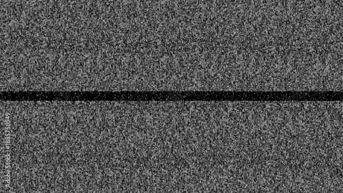 Old Retro TV - Static tv black and white noise caused by bad signal reception. TV snow or noise background. Seamless Glitch VHS for tv analog error effect overlay.