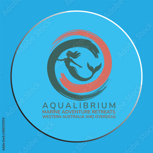 Free Download Mermaid, Marine, Retreat, Adventure, Ocean, Wave, Aqua, Equilibrium, Silhouette, Circular, Brush Stroke, Western Australia, Diving, Tourism, Wellness. - GFXLoad