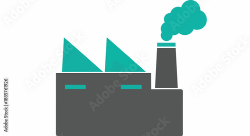 Factory Icon with Smoke
