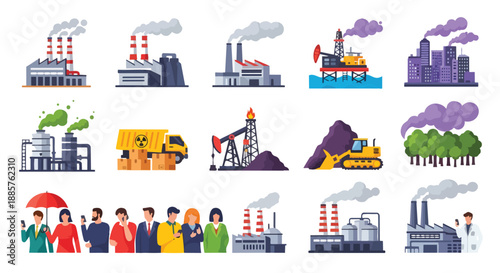 Industrial Pollution Icons