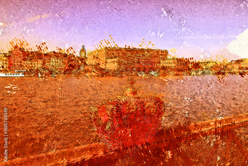 Canvas-taulu Stockholm expressionist digital painting