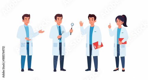 Diverse Medical Professionals Posing With Healthcare Equipment