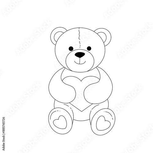 Cute Teddy Bear Illustration February 14 Valentine’s Day