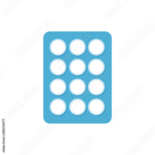 Pharmaceutical capsule pack flat vector illustration isolated on white background
