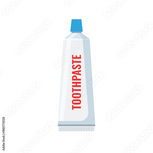 Toothpaste flat vector illustration isolated on clean white background