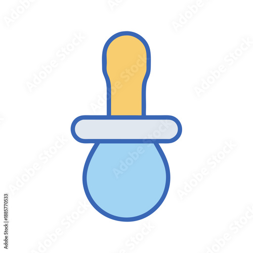 Flat vector illustration of baby pacifier isolated on black background for children's designs