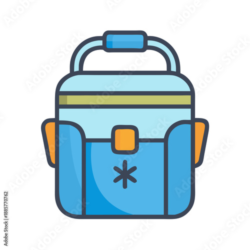 Stylized icon of a cooler bag for picnics and outdoor events