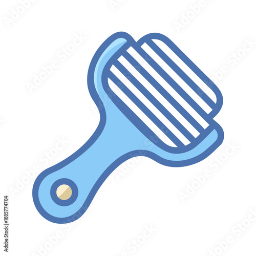 Blue plastic grill scraper with black background for barbecue and cleaning