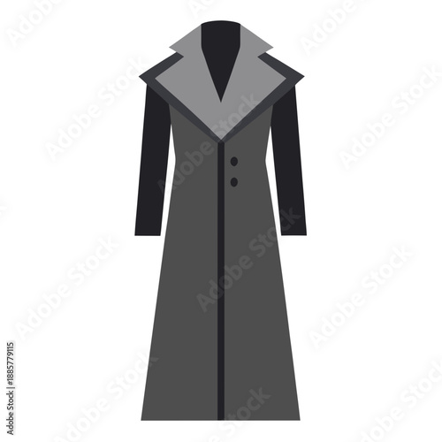 Long gray overcoat with collar
