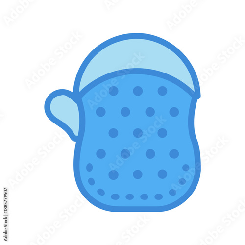 Light blue clog footwear vector illustration with various openings on a black background