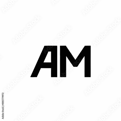 Free Download Black AM Logo Typography on White. - GFXLoad
