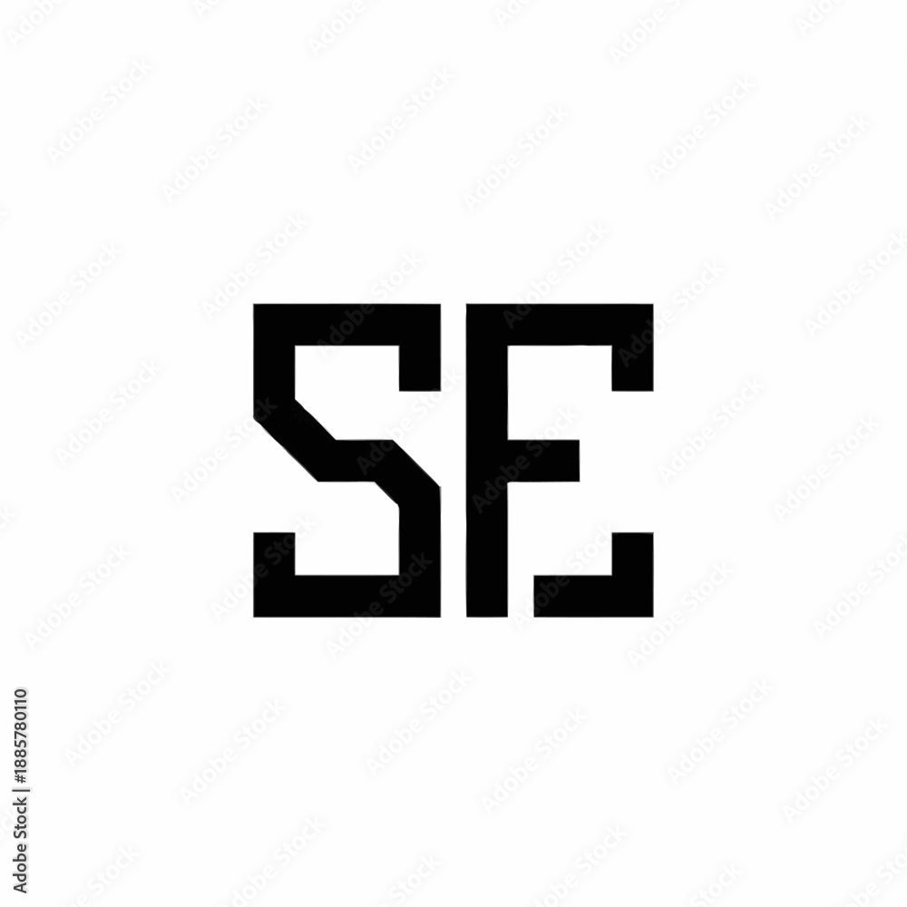 Fototapeta premium Black SF Monogram Logo Design Element.