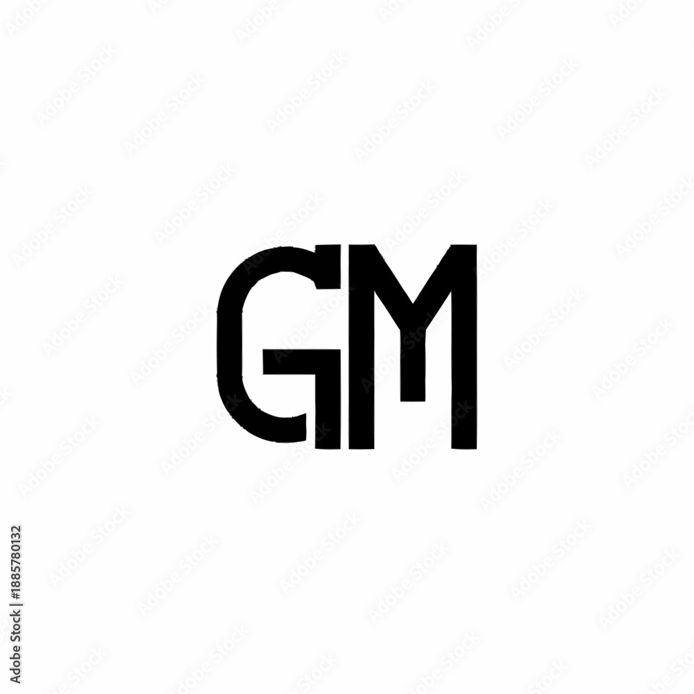 Obraz premium GM Monogram Bold Black Lettering Design Element.