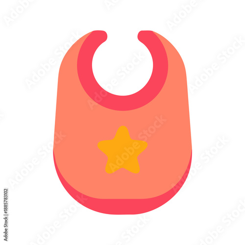 Whimsical baby bib illustration with star motif for children's designs