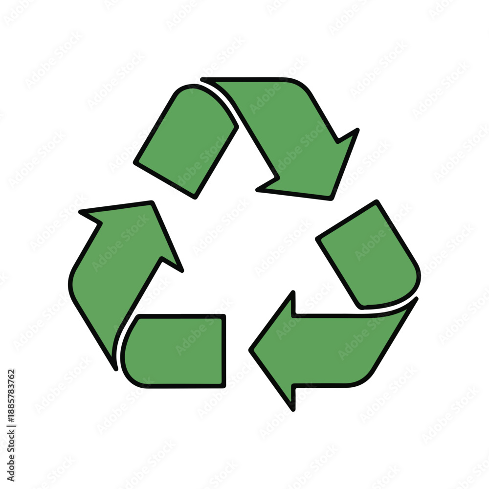 Fototapeta premium Recycling Symbol Icon Green Arrows Sustainability