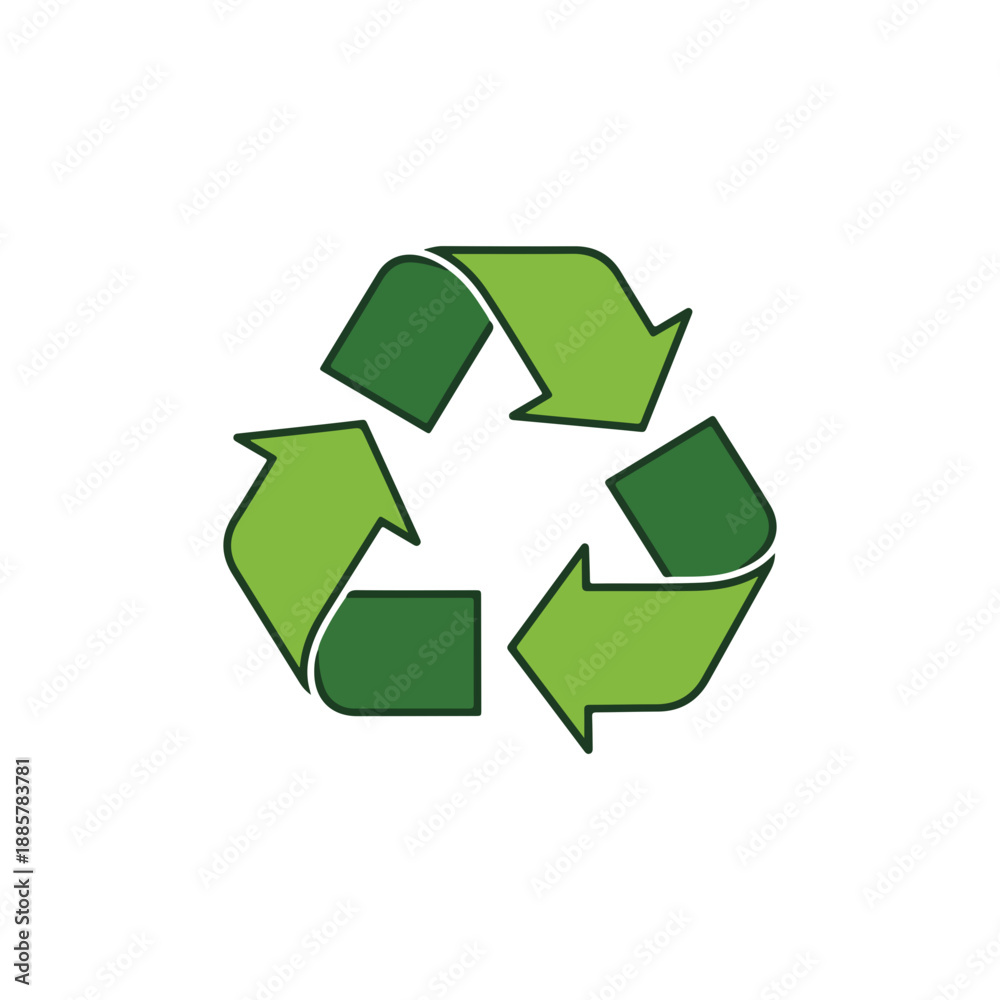 Fototapeta premium Recycle symbol green arrows ecology environment sustainability icon