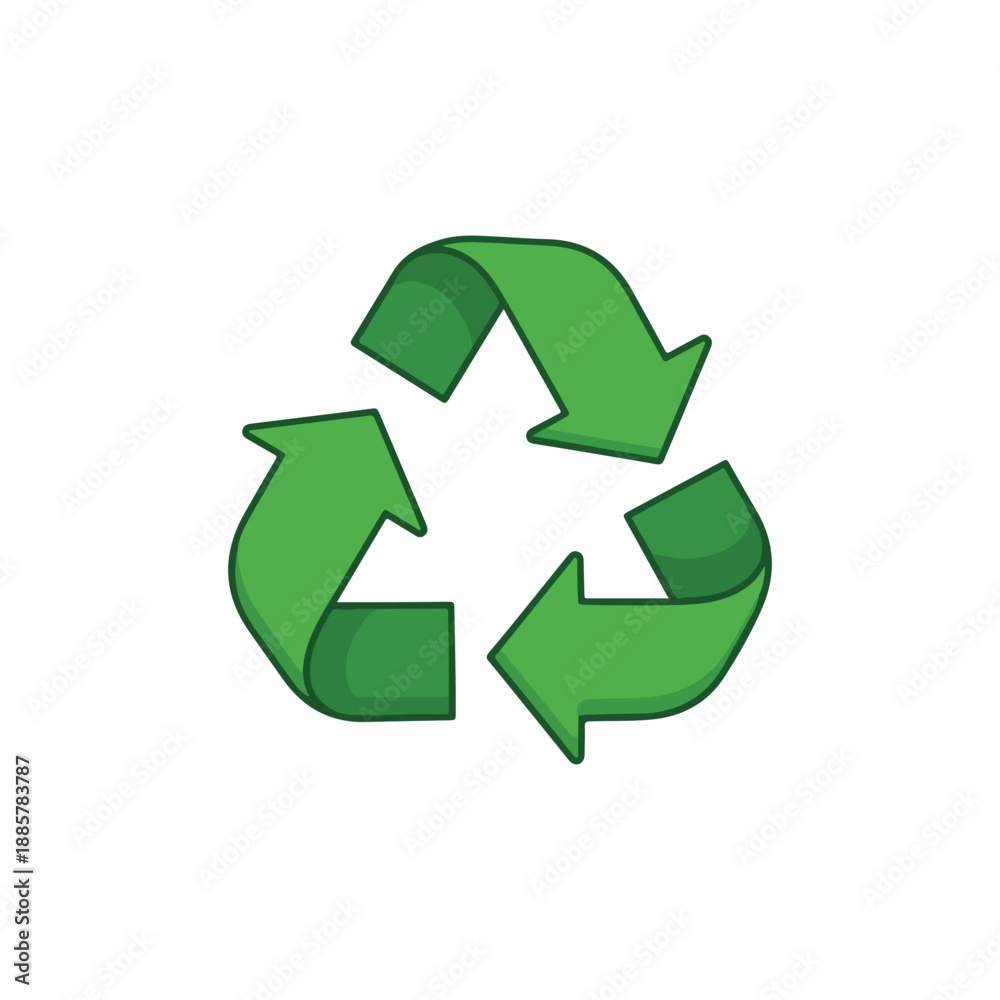 Obraz premium Green Recycling Symbol Vector Icon Environment Save