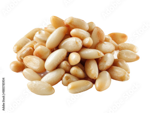 Pile of Fresh and Healthy Pine Nuts Isolated Transparent Background, PNG
