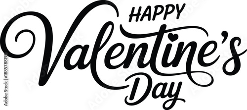 Happy Valentine's Day elegant calligraphy text