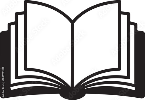 Book Icon Vector Minimalist Education and Literature Silhouette Clip Art