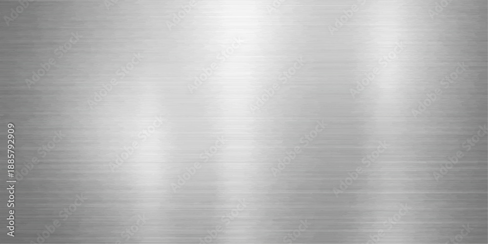 © MasterCrafted - Industrial brushed metal plate texture featuring a polished silver steel surface with a shiny metallic pattern on a grey stainless aluminum sheet background