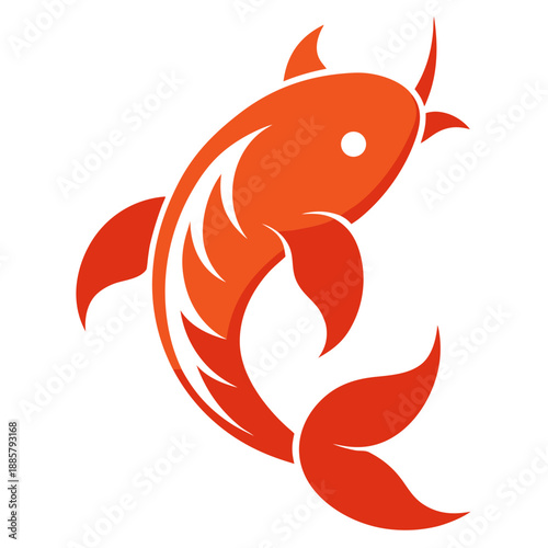 Stylized red koi fish