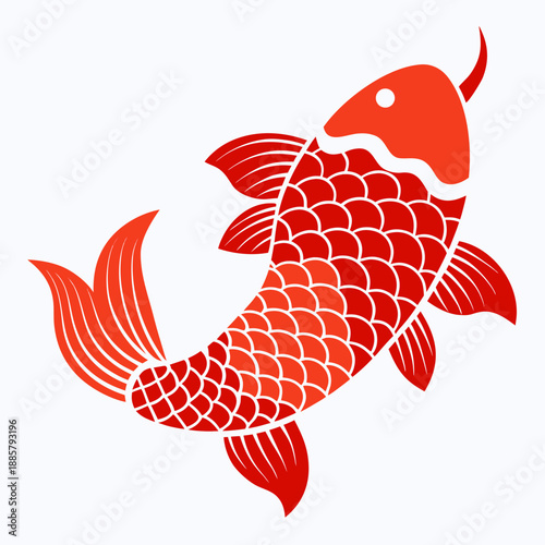 Red koi fish illustration