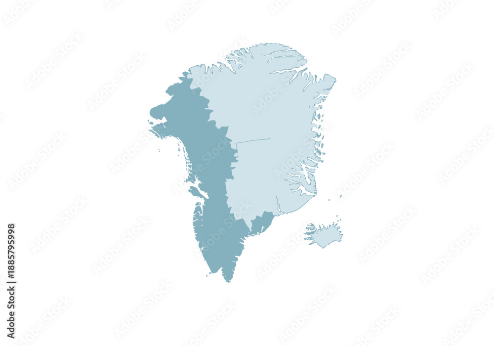 Obraz premium Aerial view of Greenland's icy landscape showcasing glaciers and frozen terrain in a serene illustration