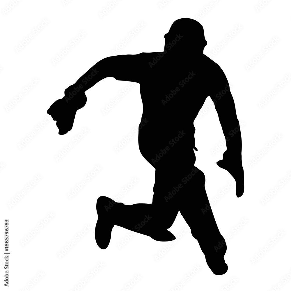 Obraz premium Silhouette of A Cricket Player