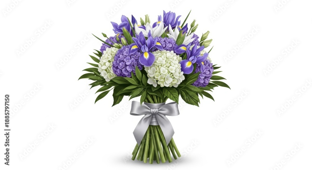 Naklejka premium Beautiful bouquet of flowers celebrating international women's day with purple and white blooms