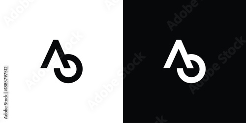 Modern and unique letter AO initials logo design