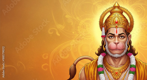 Hindu God Hanuman. Hanuman Jayanti banner