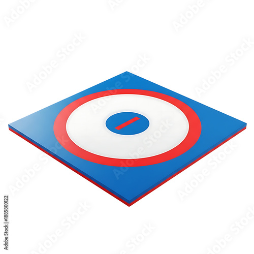 Wrestling Mat with Red Blue and White Circles sport isolated on Transparent Background