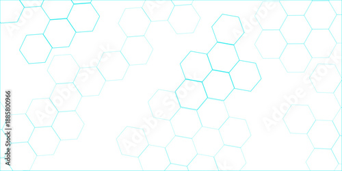 white and blue technology hexagonal abstract background. Abstract blue hexagon or digital technology background. Vector abstract graphic design banner pattern presentation Geometric mesh cell texture

