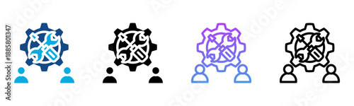 Collaboration Tools Icon Multiple Style Vector Illustration
