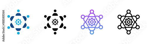 Teamwork Icon Multiple Style Vector Illustration
