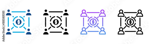 Contribution Icon Multiple Style Vector Illustration
